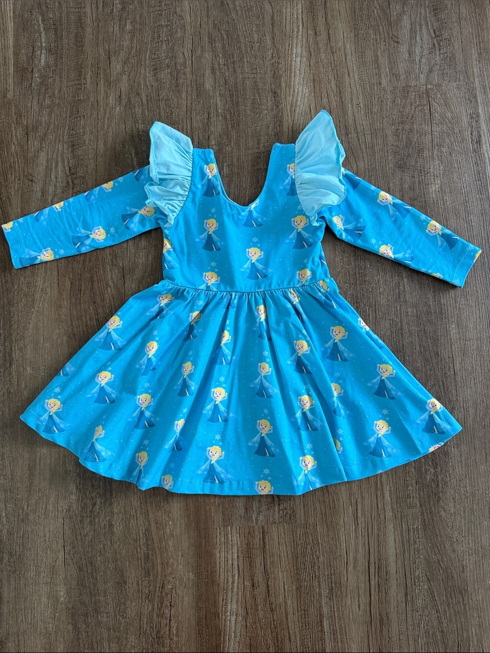 Monica + Andy Disney Elsa Frozen Dress with Ruffle Shoulders 3T